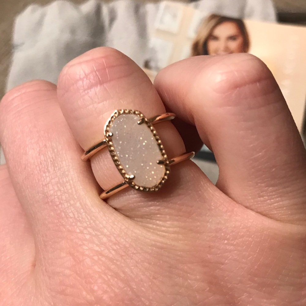 Kendra Scott Rose Gold Ring Elyse in Drusy